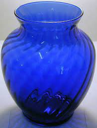 Vintage Cobalt Blue Glass Vase Blue