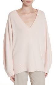 Womens Vince V Neck Cashmere Tunic Size X Large Pink In