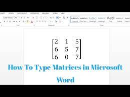 Augmented Matrix In Word