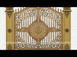iron gate decorated golden colour oil