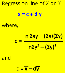 regression equation of x on y calculator