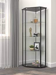 Zenobia Glass Shelf Curio Cabinet Clear