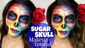 colorful sugar skull makeup tutorial