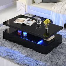 quinton glass coffee table in black