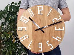 Large Wall Clock Wood Wall Clock Oak