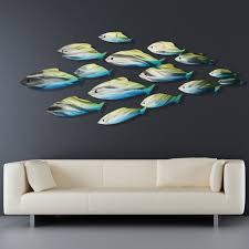 Large Metal School Of Fish Wall Art