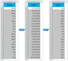 how to convert date to weekday month