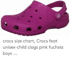 Crocs Size Chart Crocs Feat Unisex Child Clogs Pink Fuchsia