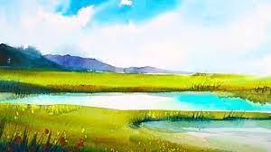 Watercolor Landscape Using One Brush