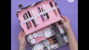 diy makeup organizer made from shoe box
