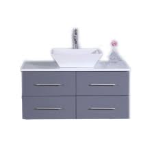36″ grey paint bathroom vanity and sink combo glass top w/drawer side,sink,. Totti Wave 36 Inch Gray Modern Bathroom Vanity With Counter Top And Sink Bathroom Vanities Modern Vanities Wholesale Vanities