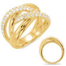 yellow gold diamond women s fashion ring