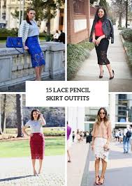 15 Outfits With Lace Pencil Skirts Styleoholic