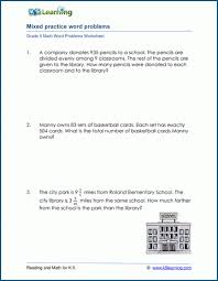 grade 5 mixed word problems worksheets