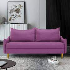 purple polyester loveseat sofa