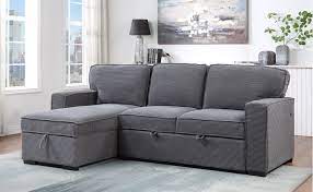 Global Furniture Usa U0203 Light Grey Pull Out Sofa Bed Gray