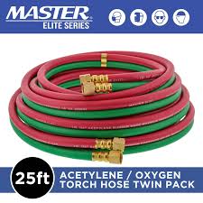 master 25ft oxygen acetylene hose twin