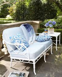 Blue And White Chippendale Loveseat