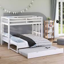 angel sar white twin queen bunk bed