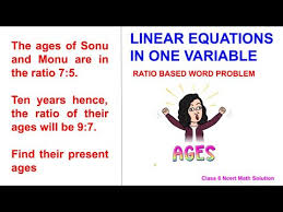 Linear Equations In One Variable Ages