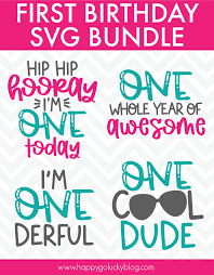 First Birthday Svg Bundle Free Download Happy Go Lucky
