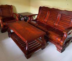 4 seater teak wood sofa set furniture