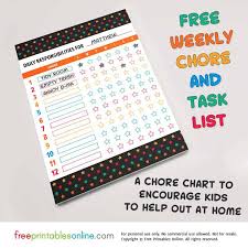 Free Printable Starry Customizable Chore Chart For Kids