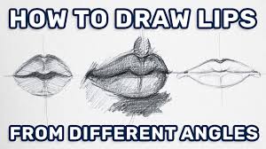 how to draw lips from diffe angles