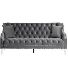 Straight Sofa With Acrylic Couch Legs