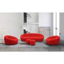Fantasy Modern Fabric Sofa Set In Red