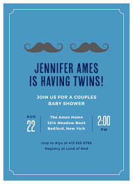 boy twins baby shower invitations by