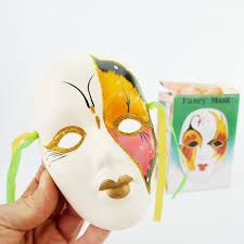 Fancy Mask Porcelain Wall Hanging Doll