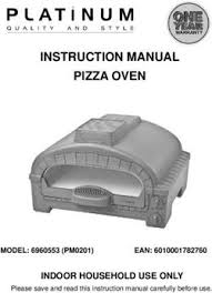 instruction manual pizza oven indoor