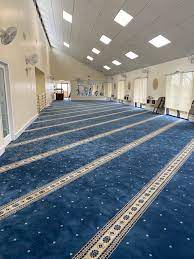 silky blue border masjid carpet