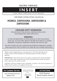 33ef025grs Owner Operating Instructions