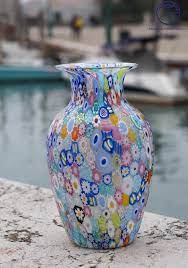 venetian glass vase harlequin with