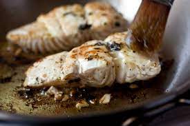 pan seared marinated halibut fillets
