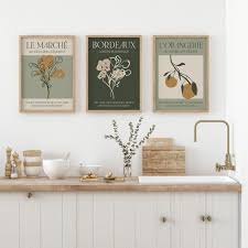 Sage Green Wall Art Kitchen Print Set