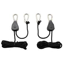 Ipower Glrope Pair Of 1 8 Inch Heavy Duty Adjustable Grow Light Rope Clip Hanger W Improved Metal Internal Gears 8 Feet Long Longest Ever 150lb Capacity Fully Locking Tear Rust Resistant Kush And Kind