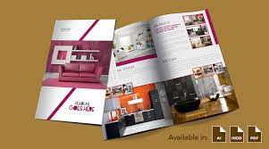 bi fold interior brochure design template