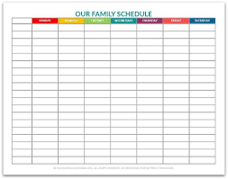 Pdf Our Family Schedule Chart Family Schedule Charts For