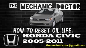 how to reset oil life honda civic 2005