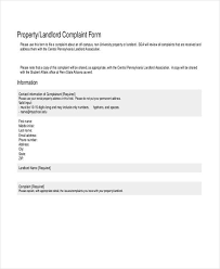 free 8 landlord complaint forms in pdf