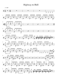 Highway To Hell Drum Sheet Sheet Music For Percussion