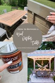 how to refinish a wood outdoor table
