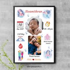 personalised baby birth frame design 4