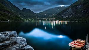 lake wallpaper night blue kde