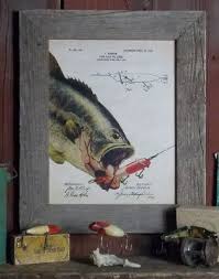 vintage fishing lure patent print 11x14
