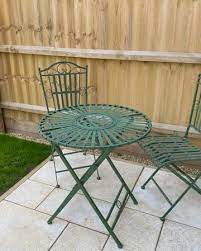 Green Metal Garden Table Chair Set