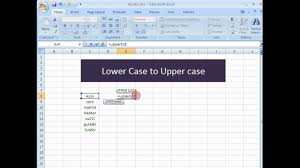 change lowercase to uppercase in excel